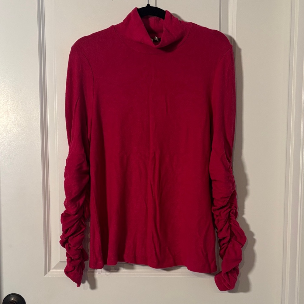 Anthropologie Fuchsia Long Sleeve Top